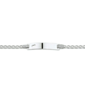 graveerarmband anker plaat 5,0 mm 13-15 cm zilver wit