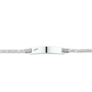 graveerarmband anker plaat 5,0 mm 13-15 cm zilver wit