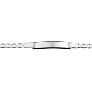 graveerarmband anker plaat 6 mm 19 cm zilver wit
