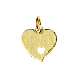 graveerhanger mat gediamanteerd 14K geelgoud