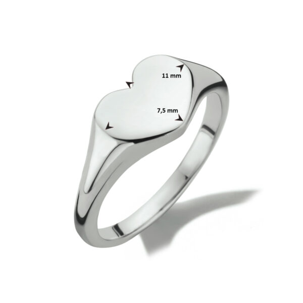 graveerring hart zilver gerhodineerd - Afbeelding 2