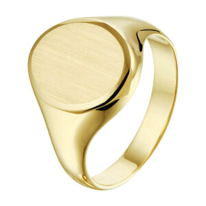 graveerring mat gediamanteerd 14K geelgoud
