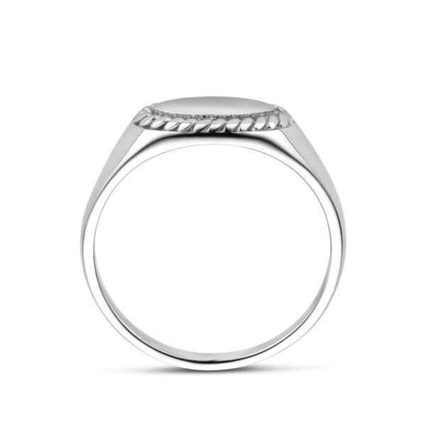 graveerring ovaal zilver gerhodineerd - Afbeelding 3