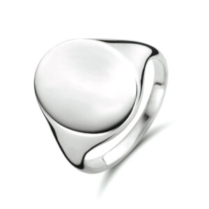 graveerring ovaal zilver gerhodineerd