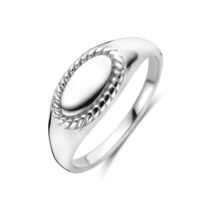 graveerring ovaal zilver gerhodineerd