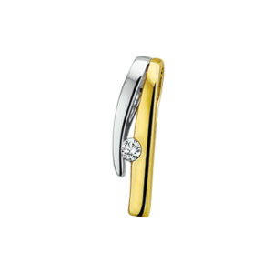 hanger diamant 0.035ct h si 14K bicolor goud geel/wit