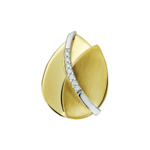 hanger diamant 0.04ct h si 14K bicolor goud geel/wit