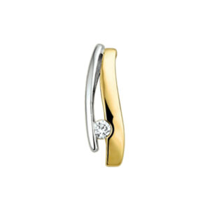 hanger diamant 0.051ct h si 14K bicolor goud geel/wit