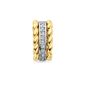 hanger diamant 0.07ct h si 14K bicolor goud geel/wit
