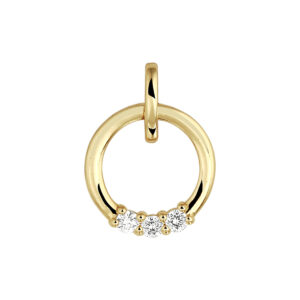 hanger diamant 0.09ct h si 14K geelgoud