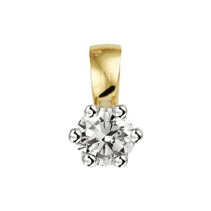 hanger diamant 0.10ct h si 14K bicolor goud geel/wit