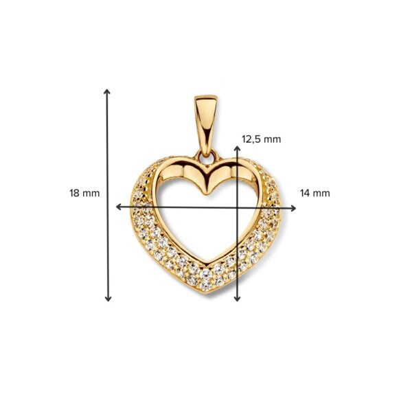 Hanger geelgoud zirkonia - Afbeelding 3