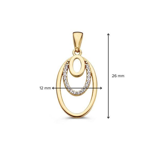 Hanger geelgoud zirkonia - Afbeelding 2