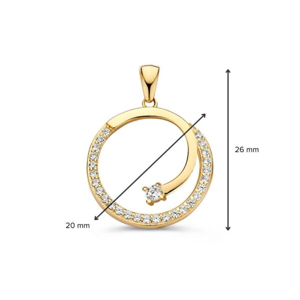 Hanger geelgoud zirkonia - Afbeelding 2