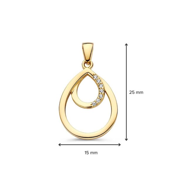 Hanger geelgoud zirkonia - Afbeelding 2