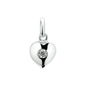 hanger hart en zirkonia zilver gerhodineerd