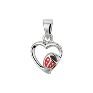 hanger hart lieveheersbeestje zilver gerhodineerd