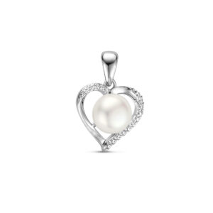 hanger hart parel en zirkonia zilver gerhodineerd