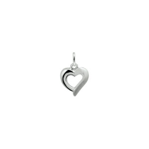 hanger hart poli/mat zilver gerhodineerd
