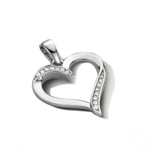 hanger hart zilver gerhodineerd