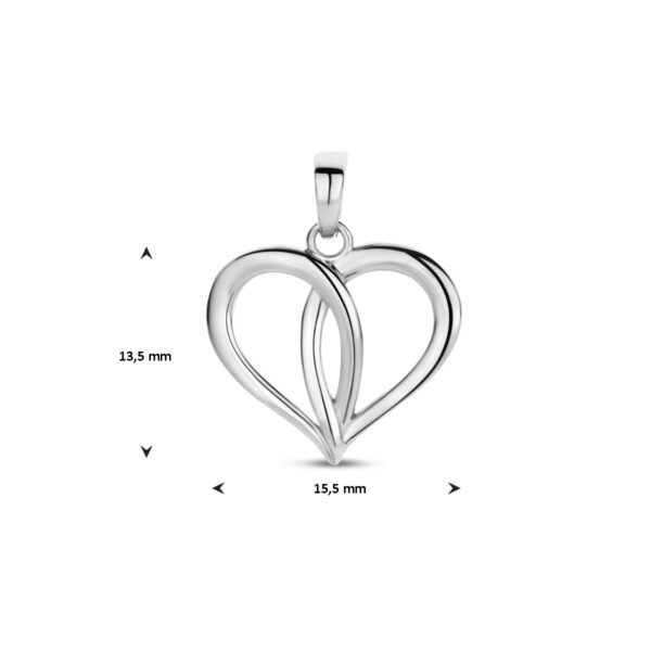 hanger hart zilver gerhodineerd - Afbeelding 4