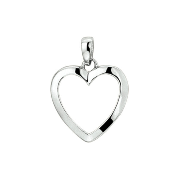 hanger hart zilver gerhodineerd