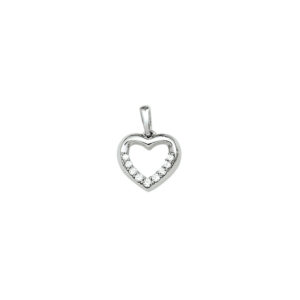 hanger hart zirkonia zilver gerhodineerd