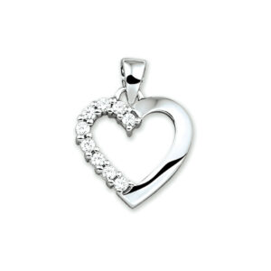 hanger hart zirkonia zilver gerhodineerd