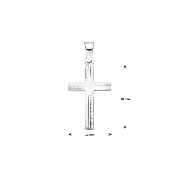 hanger kruis gediamanteerd 20 mm zilver gerhodineerd - Afbeelding 4