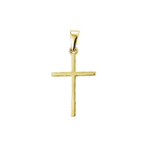 hanger kruis massief 14K geelgoud