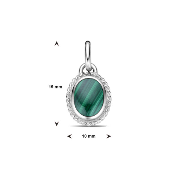 hanger malachiet zilver gerhodineerd - Afbeelding 4