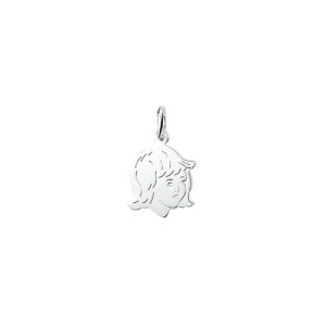 hanger meisje 17,5 x 13 mm zilver gerhodineerd
