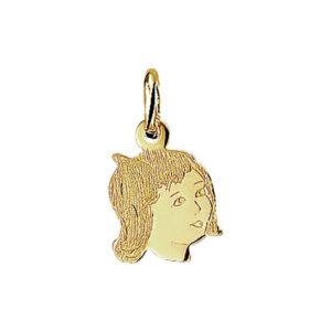 hanger meisje poli/mat 14 x 11 mm 14K geelgoud