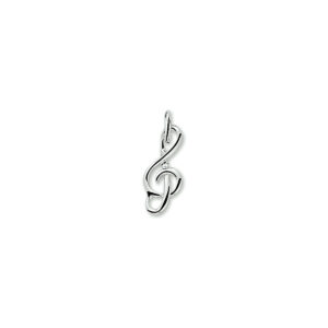 hanger muzieksleutel zilver gerhodineerd