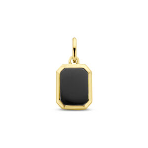 hanger onyx 20 mm 1 micron zilver verguld (geel)