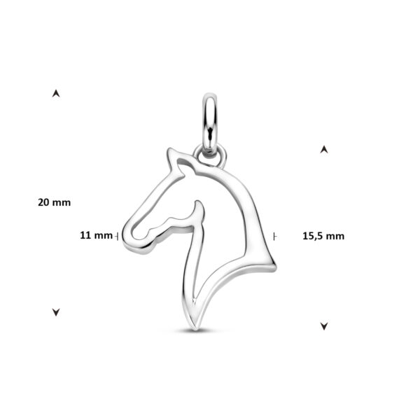 hanger paard 20 mm zilver gerhodineerd - Afbeelding 4