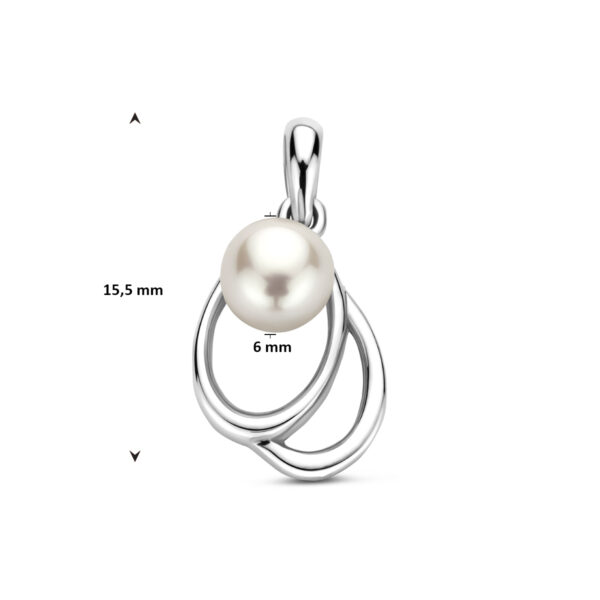 hanger parel 15,5 mm zilver gerhodineerd - Afbeelding 4