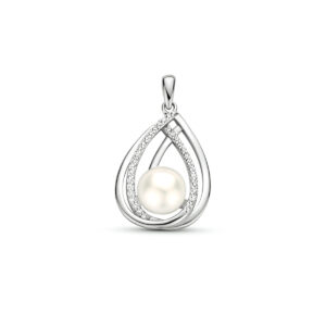 hanger parel zirkonia zilver gerhodineerd