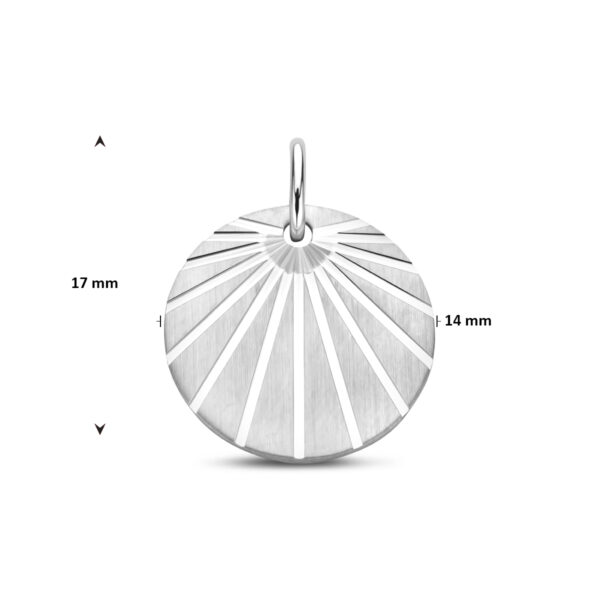 hanger poli/mat gediamanteerd 17 mm zilver gerhodineerd - Afbeelding 4