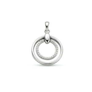 hanger rond zirkonia zilver gerhodineerd