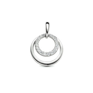 hanger rondjes zirkonia zilver gerhodineerd