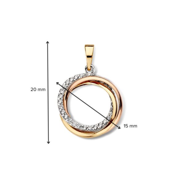 Hanger tricolor zirkonia - Afbeelding 2