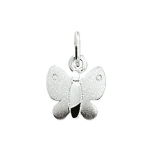 hanger vlinder poli/mat zilver wit