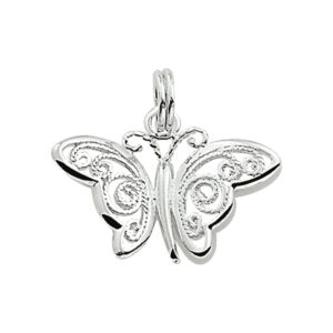 hanger vlinder zilver wit