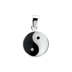 hanger yin/yang zilver wit