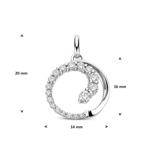 hanger zirkonia 20 mm zilver gerhodineerd - Afbeelding 4