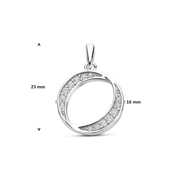 hanger zirkonia 23 mm zilver gerhodineerd - Afbeelding 4