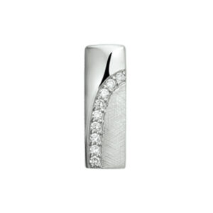 hanger zirkonia en gescratcht zilver gerhodineerd