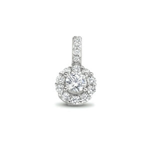 hanger zirkonia halo zilver gerhodineerd