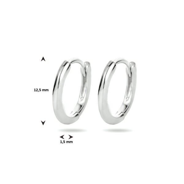 klapoorringen half rond zilver gerhodineerd - Afbeelding 4